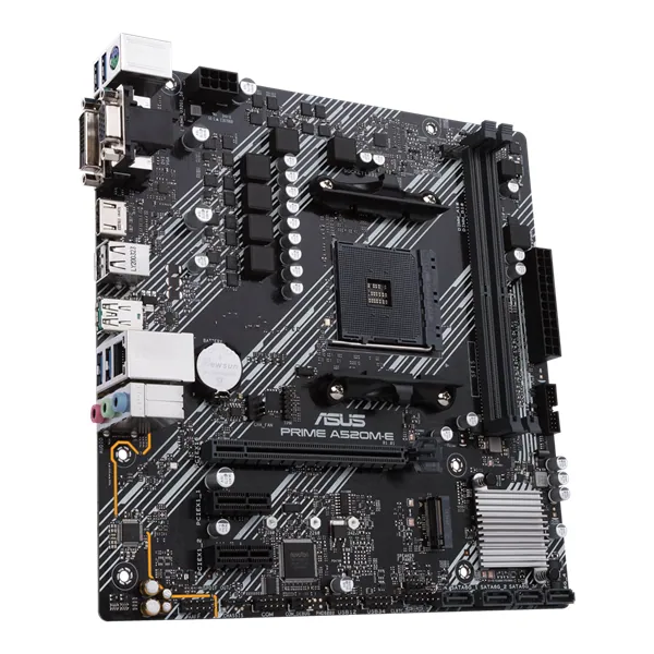 Asus Alaplap - AMD PRIME A520M-E/CSM AM4 (A520, 2xDDR4 4600MHz, 1xGBE LAN, 1xM.2, 4xSATA3, 6xUSB2.0, 7xUSB3.2) – 2. kép