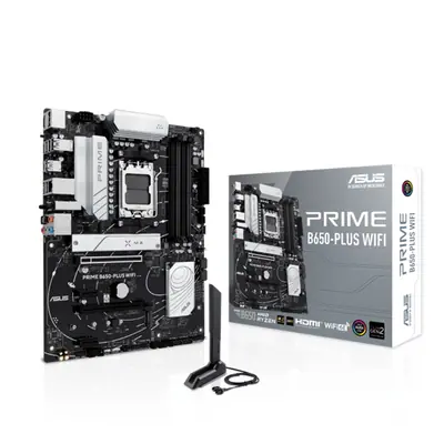 Asus Alaplap - AMD PRIME B650-PLUS WIFI AM5 (B650, ATX, 4xDDR5 7200+MHz, 4xSATA3, 2x M.2, HDMI+DP)