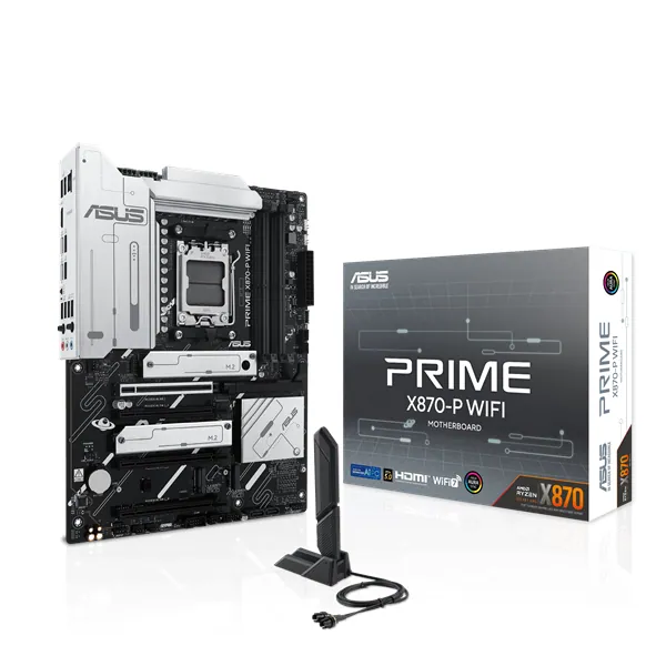 Asus Alaplap - AMD PRIME X870-P WIFI AM5 (X870, ATX, 4xDDR5 8000+MHz, 2xSATA3, 4x M.2, HDMI+USB4) – 6. kép