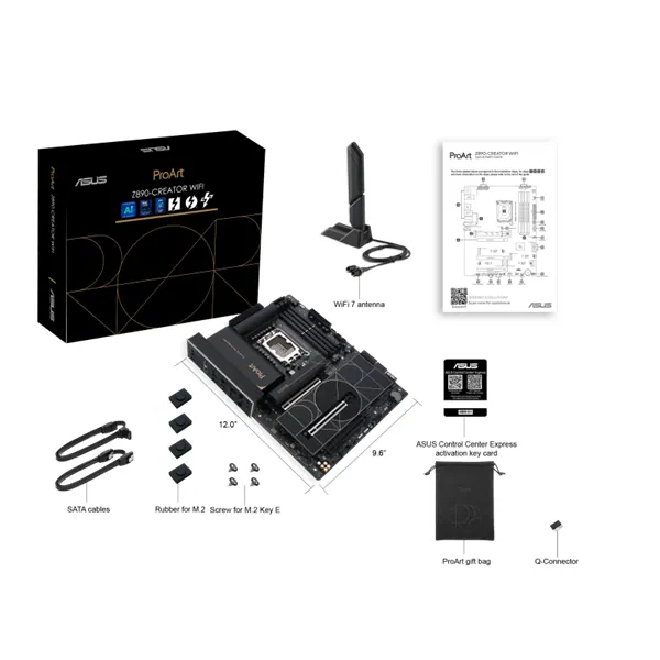 Asus Alaplap - Intel PROART Z890-CREATOR WIFI LGA1851 (Z890, ATX, 4xDDR5 9066+MHz, 4xSATA3, 5xM.2, HDMI+3xTB) – 6. kép