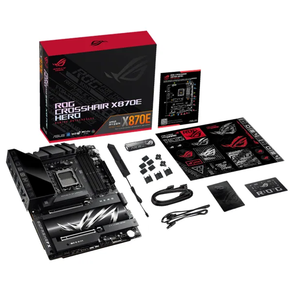 Asus Alaplap - AMD ROG CROSSHAIR X870E HERO AM5 (X870, ATX, 4xDDR5 8600+MHz, 4xSATA3, 5x M.2, HDMI+2xUSB4) – 7. kép