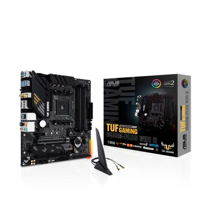 Asus Alaplap - AMD TUF GAMING B550M-PLUS WIFI II AM4 (B550, 4xDDR4 4866MHz, 4xSATA3, 2x M.2, Raid, HDMI/DP)