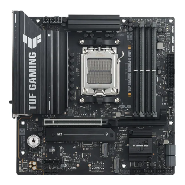 Asus Alaplap - AMD TUF GAMING B850M-E WIFI AM5 (B850, MicroATX, 4xDDR5 8000+MHz, 4xSATA3, 3x M.2, HDMI+2xDP) – 2. kép