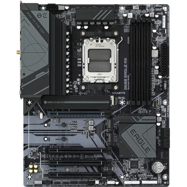 Gigabyte Alaplap - AMD B650 EAGLE AM5 (B650, 4xDDR5 5200MHz, RAID, 4xSATA3, M.2, 8xUSB2.0, 6xUSB3.1)