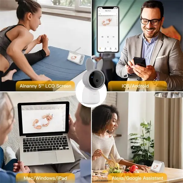 Arenti bébiőr szett - AINANNY + 5" LCD (3MP, sírás-, hőmérséklet-, páratartalom figyelés, microSD, mikrofon, hangszóró) – 8. kép