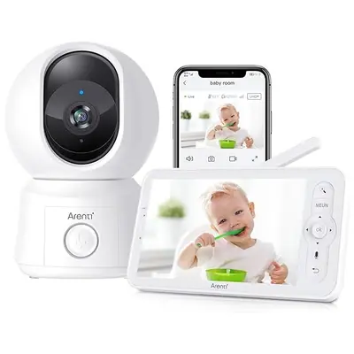 Arenti bébiőr szett - AINANNY B2 + 5" LCD (2MP, sírás-, hőmérséklet figyelés, microSD, mikrofon, hangsz.)