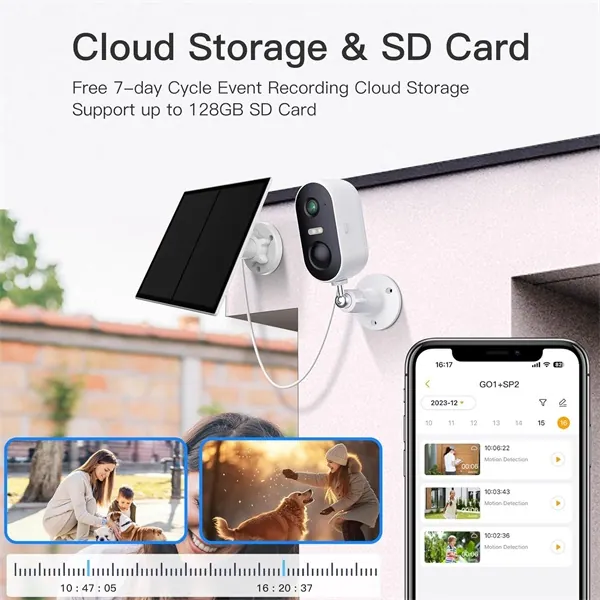 Arenti IP wifi csempekamera - GO1 + SP2 (3MP, IR 10m, microSD, mikrofon, hangszóró, akkus, SP2 napelem, IP65 kültéri) – 5. kép