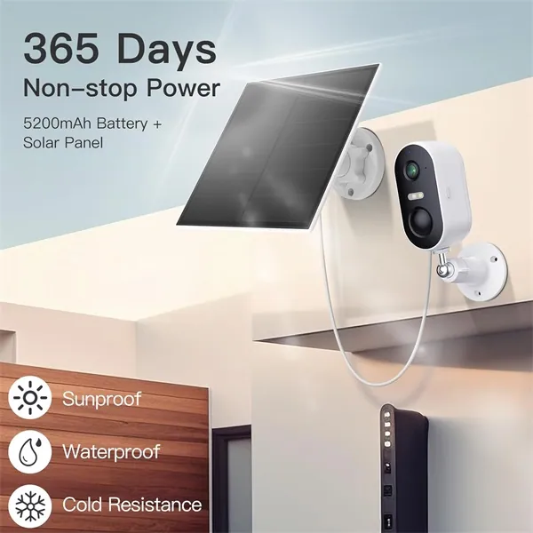 Arenti IP wifi csempekamera - GO1 + SP2 (3MP, IR 10m, microSD, mikrofon, hangszóró, akkus, SP2 napelem, IP65 kültéri) – 6. kép