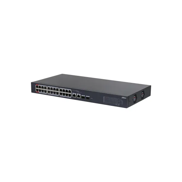 Dahua switch PoE mendzselhető - CS4226-24ET-240 (Cloud menedzsment; 24x 100Mbps at/af PoE; 2x 1Gbps; 2x 1Gbps SFP; 240W)
