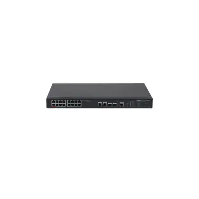 Dahua switch PoE mendzselhető - PFS4218-16ET-240 (16x 100Mbps PoE/PoE+; 2x gigabit/SFP combo uplink; 240W)