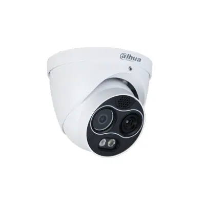 Dahua IP Turret hőkamera - TPC-DF1241-B3F4-DW-S8 (256x192, 3,5mm / 4MP, 4mm, ICR, IR30m, IP67, WDR, audio, I/O, PoE)