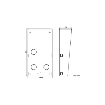 Hikvision Kaputelefon Esővédő - DS-KABD8003-RS2/S (2 modulos esővédő, kültéri modulokhoz) – 2. kép