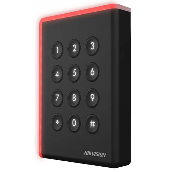 Hikvision RFID kártyaolvasó - DS-K1108ADK (DESfire 13,56MHz + billentyűzet, RS-485/Wiegand)
