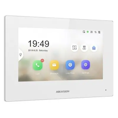 Hikvision IP kaputelefon - DS-KH6320-WTE1-W (beltéri, 7" touch, WiFi, PoE, fehér)