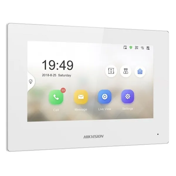 Hikvision IP kaputelefon - DS-KH6320-WTE1-W (beltéri, 7" touch, WiFi, PoE, fehér)