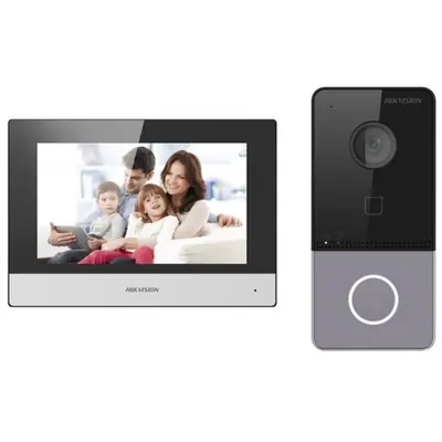 Hikvision kaputelefon szett - DS-KIS603-P (IP szett, 2MP kültéri + 7" beltéri, WiFi, PoE)