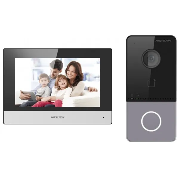 Hikvision kaputelefon szett - DS-KIS603-P (IP szett, 2MP kültéri + 7" beltéri, WiFi, PoE)