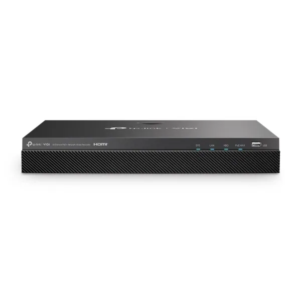 TP-Link NVR rögzítő - NVR2008H-8MP (8 csatorna, 8 PoE+ port 93W; H265+, 8MP, HDMI, VGA, 2xUSB, 2xSata, audio)