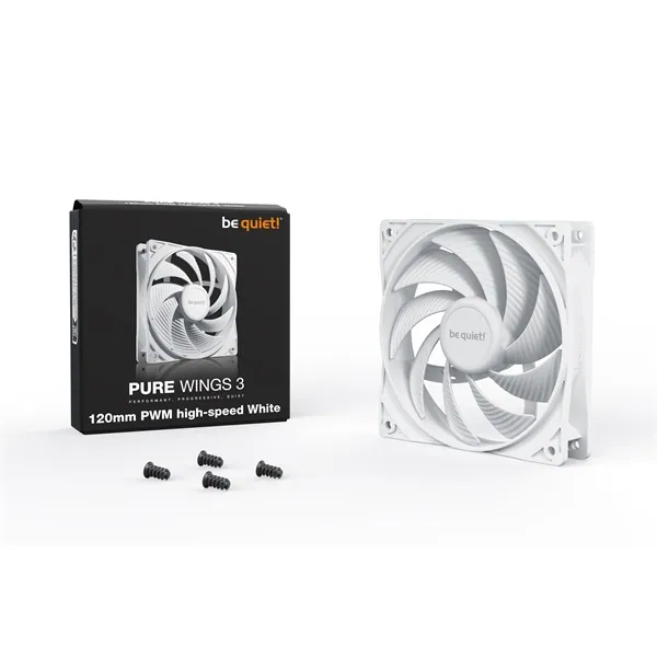 Be Quiet! Cooler 12cm - PURE WINGS 3 White 120mm PWM high-speed (2100rpm, 30,9dB, fehér) – 3. kép