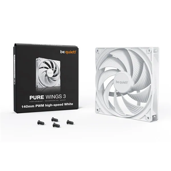 Be Quiet! Cooler 14cm - PURE WINGS 3 White 140mm PWM high-speed (1800rpm, 30,5dB, fehér) – 3. kép