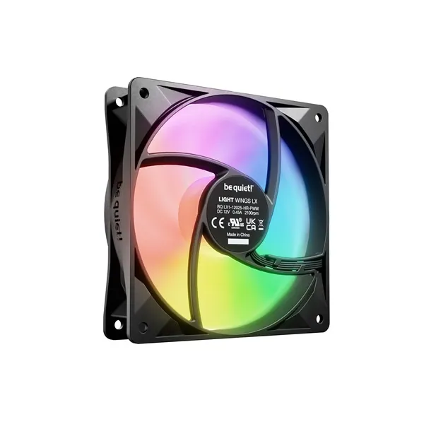 Be Quiet! Cooler 12cm - LIGHT WINGS LX 120mm PWM high-speed Triple-Pack (RGB, 2100rpm, 30,9dB, fekete) – 4. kép
