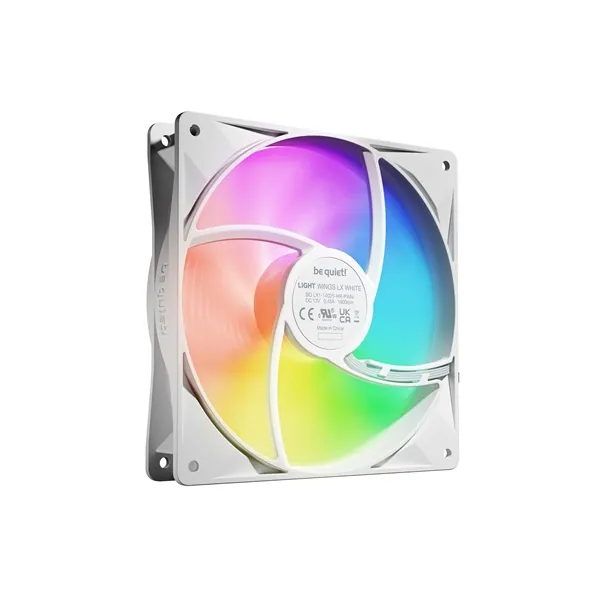 Be Quiet! Cooler 14cm - LIGHT WINGS LX 140mm PWM high-speed White Triple-Pack (RGB, 1800rpm, 30,5dB, fehér) – 4. kép