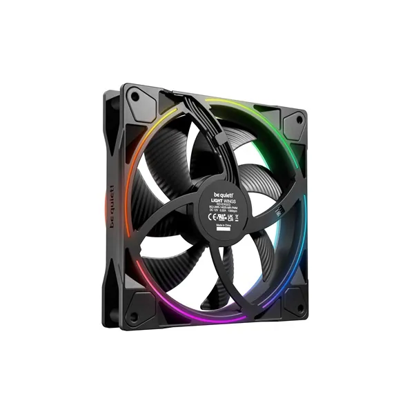 Be Quiet! Cooler 14cm - LIGHT WINGS 140mm PWM Reverse Black (RGB, 1300rpm, 25,5dB, fekete) – 4. kép