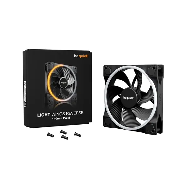 Be Quiet! Cooler 14cm - LIGHT WINGS 140mm PWM Reverse Black (RGB, 1300rpm, 25,5dB, fekete) – 5. kép