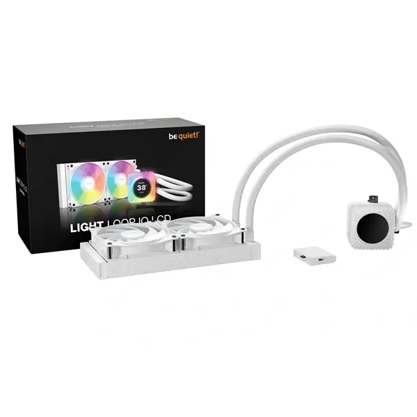Be Quiet! CPU Water Cooler - LIGHT LOOP IO LCD 240mm White (2x120mm, cső hossza: 400mm, fehér) – 6. kép