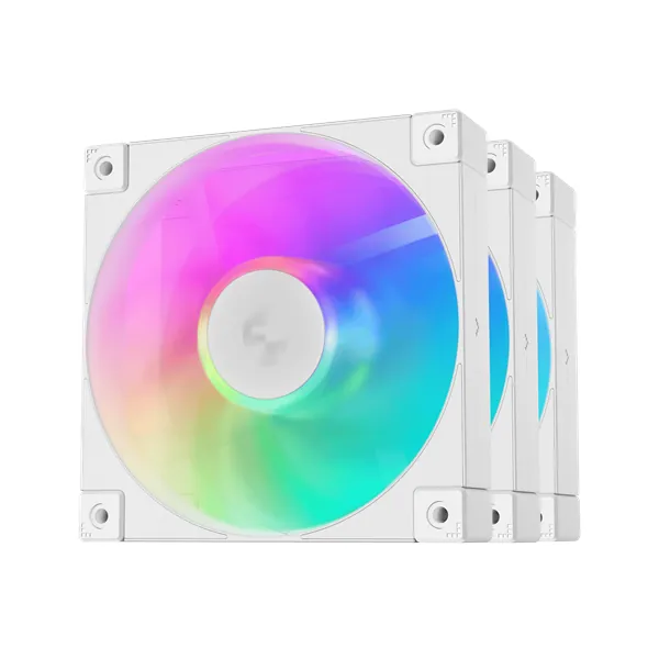 DeepCool Cooler 12cm - FD12 ARGB WH( (3in1) (27,6dB; max. 109,07 m3/h; 3pin csat; hydro bearing, ház hűtésre, PWM, fehé)