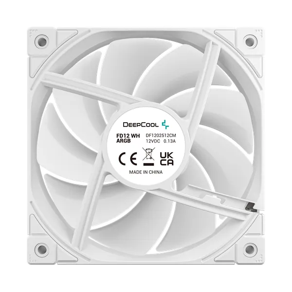 DeepCool Cooler 12cm - FD12 ARGB WH( (3in1) (27,6dB; max. 109,07 m3/h; 3pin csat; hydro bearing, ház hűtésre, PWM, fehé) – 6. kép