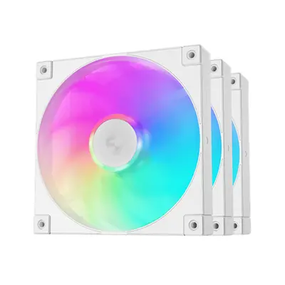 DeepCool Cooler 14cm - FD14 ARGB WH (3in1) (25,6dB; max. 144,09 m3/h; 3pin csatlakozó; hydro bearing, ház hűtésre, PWM)