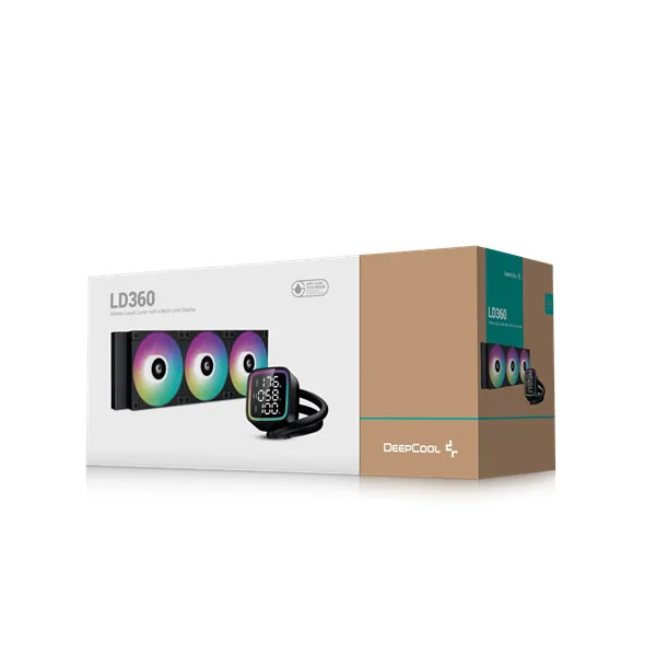 DeepCool CPU Water Cooler - LD360 (max 21dB; max. 122,39 m3/h; 3x12cm, LED kijelző, fekete) – 6. kép