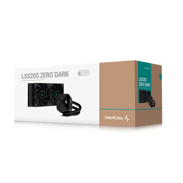 DeepCool CPU Water Cooler - LS520S Zero Dark (max 19dB; max. 145,86 m3/h; 2x12cm, A-RGB LED) – 6. kép
