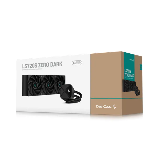 DeepCool CPU Water Cooler - LS720S Zero Dark (max 19dB; max. 145,86 m3/h; 3x12cm, A-RGB LED) – 6. kép