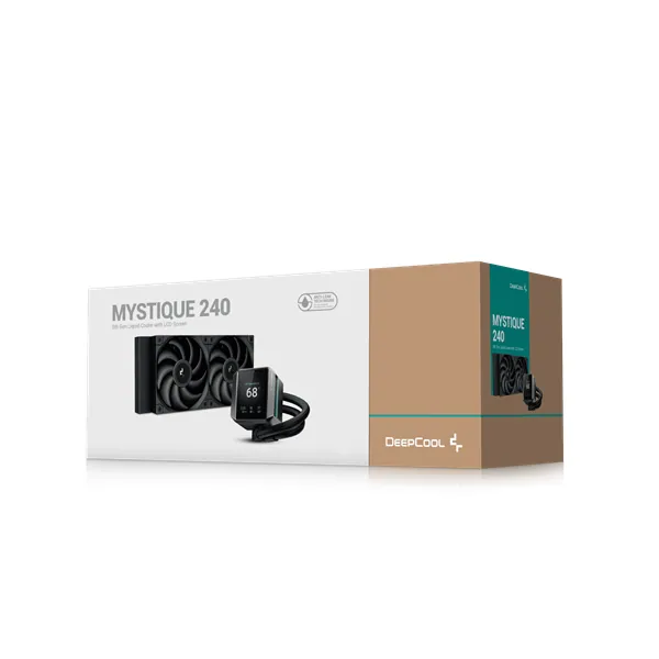 DeepCool CPU Water Cooler - MYSTIQUE 240 (max 21dB; max. 123,09 m3/h; 2x12cm, LED kijelző, fekete) – 6. kép