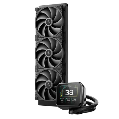 DeepCool CPU Water Cooler - SPARTACUS 420 (32,69dB max;. 191,13 m3/h; 3x14cm, LED kijelző, fekete) – 2. kép