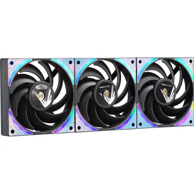 Formula Cooler 12cm - 3db Air Bridge Plus BK (1-27,2dB, max. 63,2 m3/h, 4pin csatlakozó, hydro bearing, ARGB)