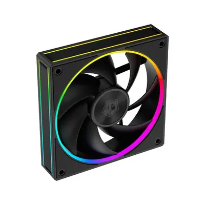 ID-Cooling Cooler 12cm - AF-127-ARGB-K TRIO (29,9dB, max. 132,52 m3/h, 4pin, PWM, 3 x12cm, ARGB LED, fekete) – 2. kép