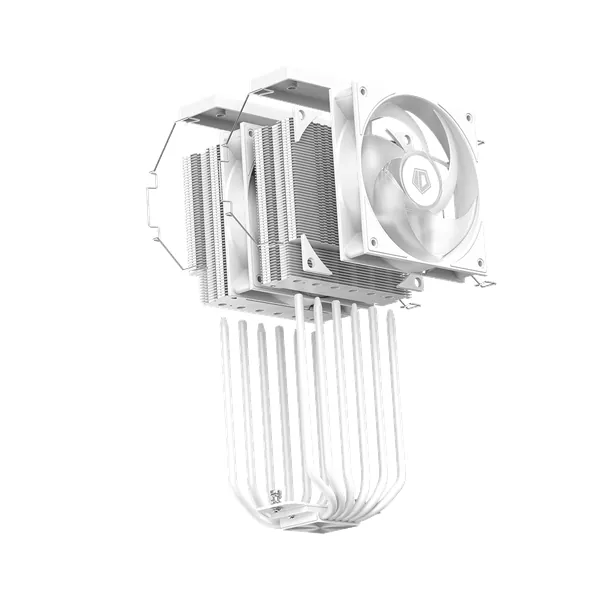 ID-Cooling CPU Cooler - FROZN A620 PRO XE ARGB SNOW (27,2dB; max 98,54 m3/h; 4Pin csatlakozó, 6 db heatpipe, 2x12cm) – 6. kép