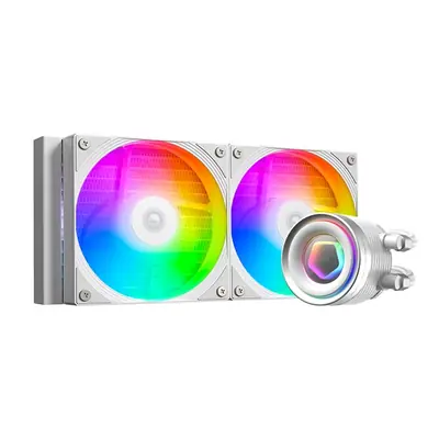 ID-Cooling CPU Water Cooler - FX240 INF WHITE (27.2dB; max. 98,54 m3/h; 2x12cm, A-RGB, fehér) – 2. kép