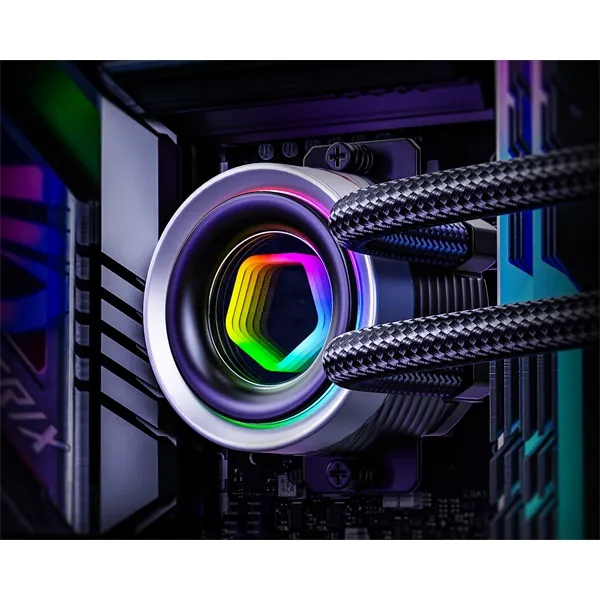 ID-Cooling CPU Water Cooler - FX240 INF (27.2dB; max. 98,54 m3/h; 2x12cm, A-RGB, fekete) – 7. kép