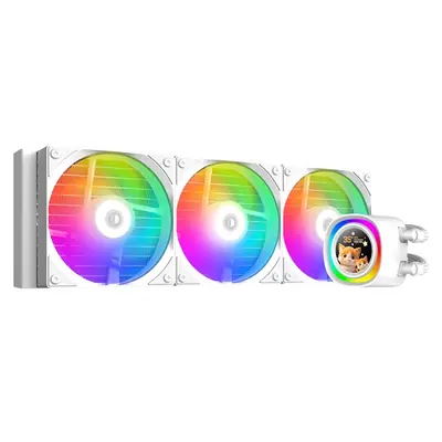 ID-Cooling CPU Water Cooler - FX360 LCD WHITE (27.2dB; max.98,54 m3/h; 3x12cm, A-RGB, fehér) – 2. kép
