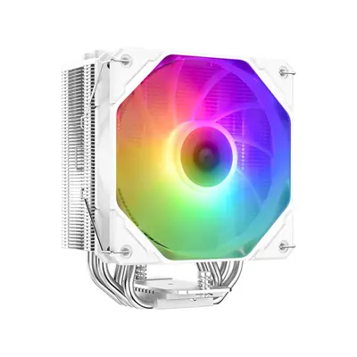 ID-Cooling CPU Cooler - SE-224-XTS ARGB WHITE (28.9dB; max. 118,93 m3/h; 4pin csatlakozó, 4 db heatpipe, 12cm, PWM, LED) – 2. kép