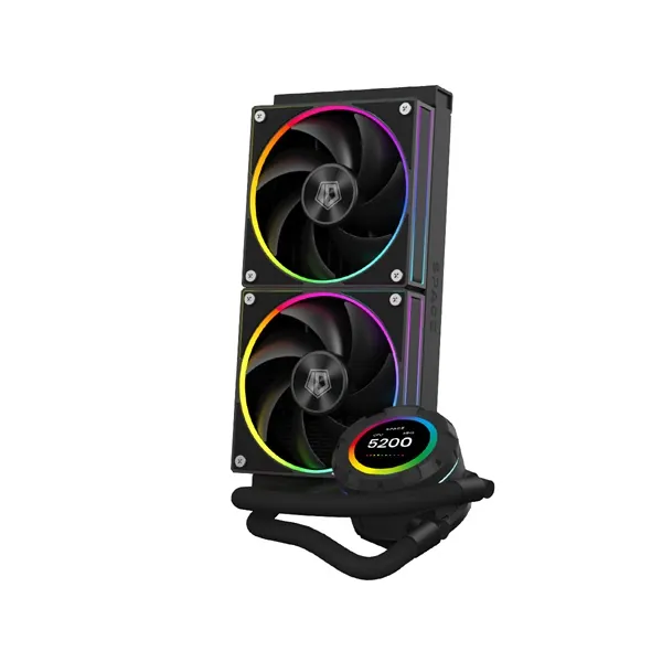 ID-Cooling CPU Water Cooler - Space SL240 (13.8-30.5dB; max. 132,52 m3/h; 2x12cm, A-RGB LED, fekete) – 2. kép