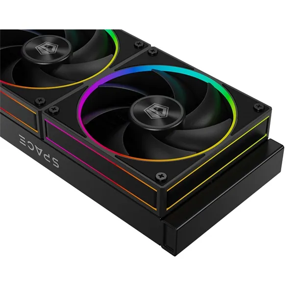 ID-Cooling CPU Water Cooler - Space SL240 (13.8-30.5dB; max. 132,52 m3/h; 2x12cm, A-RGB LED, fekete) – 3. kép