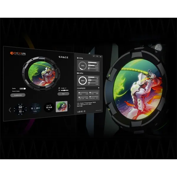 ID-Cooling CPU Water Cooler - Space SL360 XE (35,2dB; max. 129,39 m3/h; 3x12cm, A-RGB LED, fekete) – 8. kép