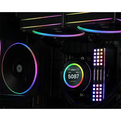 ID-Cooling CPU Water Cooler - Space SL360 (25dB; max. 132,52 m3/h; 3x12cm, A-RGB LED, fekete) – 2. kép
