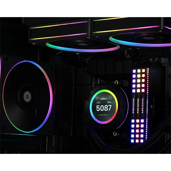 ID-Cooling CPU Water Cooler - Space SL360 (25dB; max. 132,52 m3/h; 3x12cm, A-RGB LED, fekete) – 2. kép