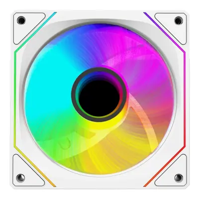 Rampage Cooler 12cm - 7C-120BR (max 21,2 dBA, Reverse, 65,41 m3/h, ház hűtésre, A-RGB LED, fehér) – 2. kép